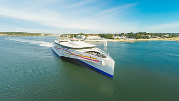 High-speed ferry, France travel, Fast transportation, Coastal exploration HD wallpaper