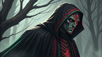 Mystical Guardian: Ultra, necromancer, red and black, Dark Fantasy, character design, Villain HD wallpaper