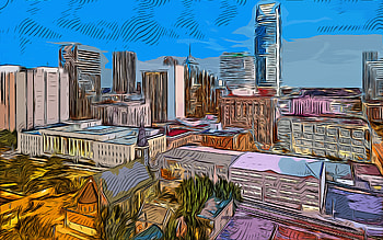 Oklahoma City, , vector art, Oklahoma City drawing, creative art, Oklahoma City art, vector drawing, Oklahoma City cityscape, Oklahoma, USA HD wallpaper