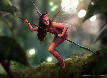 Warrior fairy, warrior, zabeth peiro, fairy, fantasy, art, elizabeth peiro, girl HD wallpaper