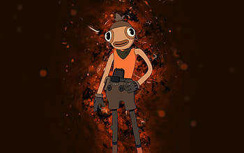 Renegade Raider Toona Fish, , orange neon lights, Fortnite Battle Royale, Fortnite characters, Renegade Raider Toona Fish Skin, Fortnite, Renegade Raider Toona Fish Fortnite HD wallpaper