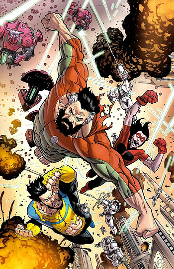 Invincible, Action-packed animation, Superhero origins, Battle for justice HD phone wallpaper
