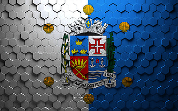 Flag of Angra dos Reis, honeycomb art, Angra dos Reis hexagons flag, Angra dos Reis, 3d hexagons art, Angra dos Reis flag HD wallpaper