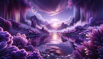 Purple Paradise Sunrise, purple aesthetic, fantasy landscape HD wallpaper