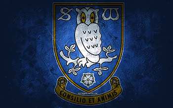 Sheffield Wednesday FC, English football team, blue background, Sheffield Wednesday FC logo, grunge art, EFL Championship, South Yorkshire, football, England, Sheffield Wednesday FC emblem HD wallpaper