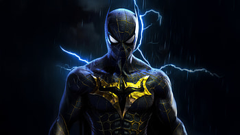 Spider Bat A Fusion Of Shadows, spiderman, batman, superheroes, artwork, art, digital-art, ai, deviantart HD wallpaper