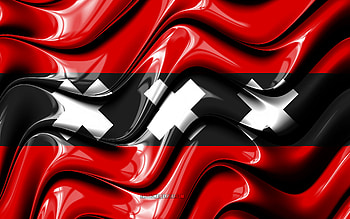 Amsterdam Flag, , Cities of Netherlands, Europe, Day of Amsterdam, Flag of Amsterdam, 3D art, Amsterdam, dutch cities, Amsterdam 3D flag HD wallpaper