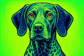 German Shorthaired Pointer Ultra – Vibrant Canine Portrait, german shorthaired pointer, dog, neon, portrait HD wallpaper