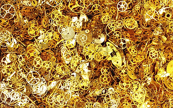 Clock, Texture, Textures, Golden, Gear, Cogwheels, Details HD wallpaper