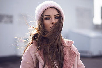 Brunette, hair on face, girl model HD wallpaper