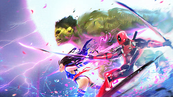 Marvel Team, deadpool, hulk, superheroes, artist, artwork, digital-art, artstation HD wallpaper