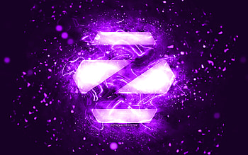 Zorin OS violet logo, , violet neon lights, Linux, creative, violet abstract background, Zorin OS logo, OS, Zorin OS HD wallpaper