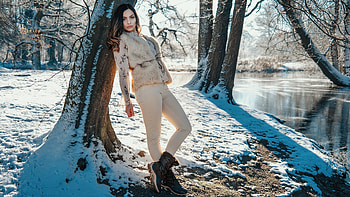 Girl Fur Jacket Winter , girls, model, winter HD wallpaper