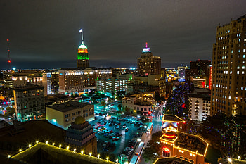 San Antonio Skyline, Travels, USA houses Christmas, Texas street HD wallpaper