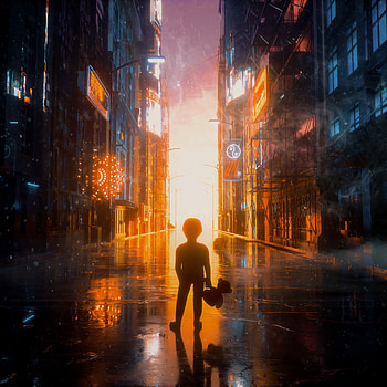 City, Dark, Shine, Light, Bright, Flash, Street, Child HD phone wallpaper