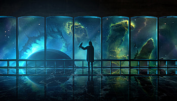 Art, Universe, Dark, Bird, Human, Person HD wallpaper