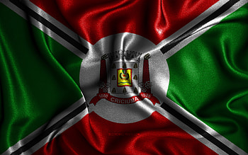 Criciuma flag, , silk wavy flags, brazilian cities, Day of Criciuma, Flag of Criciuma, fabric flags, 3D art, Criciuma, cities of Brazil, Criciuma 3D flag HD wallpaper