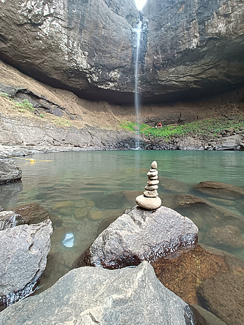 Waterfall Trek, mountain, water resources HD phone wallpaper