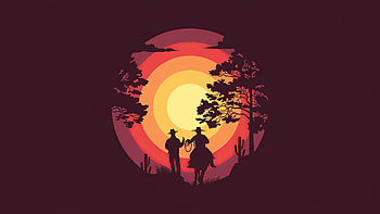 Cow Boys Rider Minimalism, artist, artwork, minimalism HD wallpaper
