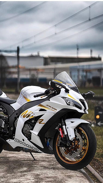 Ninja Bike, White Bike, Racer Bike HD phone wallpaper