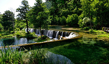 Bosnia and Herzegovina, River waterfall, Scenic scenery, Nature HD wallpaper