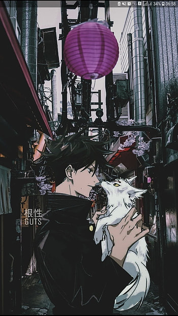 Megumi Fushiguro, magenta, art, jjk HD phone wallpaper