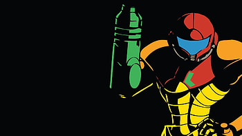 Video Games Metroid Nintendo Cannons Armor Women Black Background Simple Power Suit Guns ... HD wallpaper