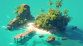 Serene Tropical Island Paradise, tropical island, island, beach, tropical, ocean HD wallpaper