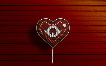 I Love Yamaguchi, , realistic balloons, red wooden background, Day of Yamaguchi, japaenese prefectures, flag of Yamaguchi, Japan, balloon with flag, Prefectures of Japan, Yamaguchi flag, Yamaguchi HD wallpaper