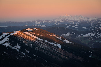 Twilights Embrace Snow Capped Peaks In Sunrise Glow, mountains, nature, sunrise HD wallpaper