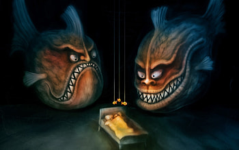 Funny, Fishes HD wallpaper