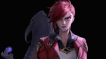 Redhead Vi Dark Background Arcane HD wallpaper