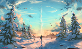 Beyond Hopes, artist, artwork, digital-art, alone, walking HD wallpaper