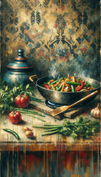 Savory Stir-Fry Cuisine, cooking, vegetable, kitchen, still life HD phone wallpaper