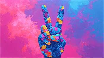 Vibrant Peace: Hand Sign, hand, peace, peace sign, colorful HD wallpaper