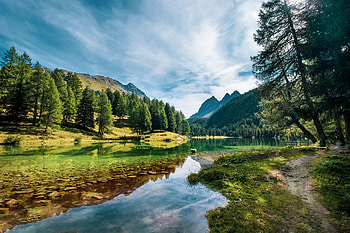 Nature, Water, Trees, Mountains, Lake, Fir, Spruce HD wallpaper