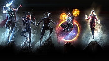 Marvel Heroes Art, marvel, superheroes, artwork, black-widow, thor, black-panther, doctor-strange, captain-marvel HD wallpaper