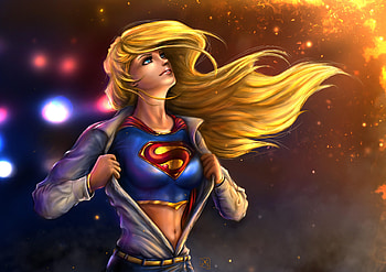 Supergirl Double Identity, supergirl, superheroes, digital-art, artwork, deviantart HD wallpaper