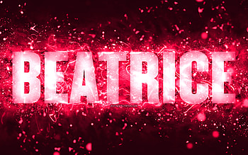 Happy Birtay Beatrice, , pink neon lights, Beatrice name, creative, Beatrice Happy Birtay, Beatrice Birtay, popular american female names, with Beatrice name, Beatrice HD wallpaper