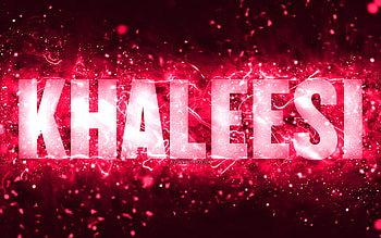 Happy Birtay Khaleesi, , pink neon lights, Khaleesi name, creative, Khaleesi Happy Birtay, Khaleesi Birtay, popular american female names, with Khaleesi name, Khaleesi HD wallpaper