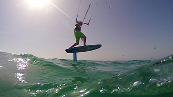 Hydrofoil kiteboarding, Smooth gliding on water, Cutting-edge technology, Stock video footage HD wallpaper