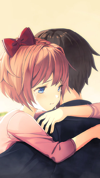Anime couple hug, Samsung Galaxy S6, S7, Google Pixel XL, Nexus 6, 6P, LG G5, Captivating HD phone wallpaper