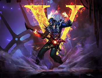 Brand, Guitar play, League of Legends, artwork HD wallpaper
