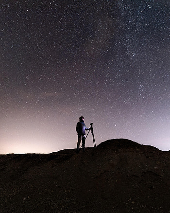 Night, Dark, Starry Sky, Human, Person, Camera HD phone wallpaper