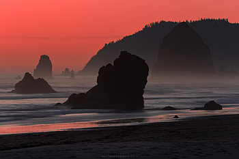 Salmon Sky At Cannon Beach Oregon, sky, nature, sunset, sunrise HD wallpaper