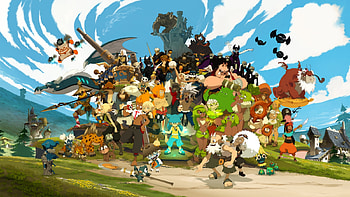 Wakfu, girl, boy, warrior HD wallpaper