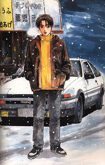 Initial D Anime, Takumi Fujiwara, Legendary street racer, Striking backgrounds HD phone wallpaper