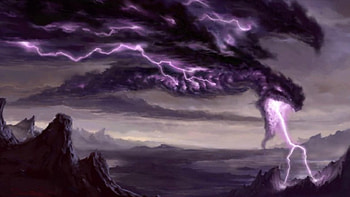 FANTASY LIGHTING, purple, lighting, fantasy, land HD wallpaper