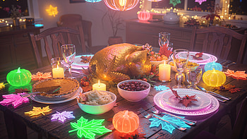 Aesthetic Thanksgiving Table —, Turkey, Thanksgiving, Candle HD wallpaper