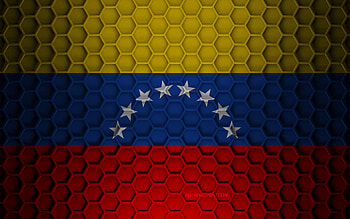 Venezuela flag, 3d hexagons texture, Venezuela, 3d texture, Venezuela 3d flag, metal texture, flag of Venezuela HD wallpaper